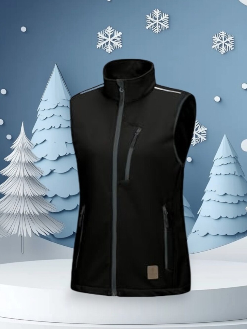 #K149 Little Donkey Andy Black Women's Softshell Vest Jacket